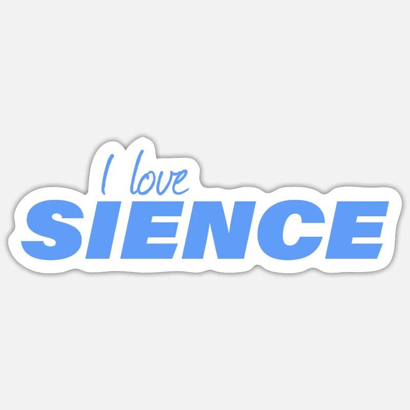 I LOVE SCIENCE - Sticker size S (10 x 10 cm) - white matte
