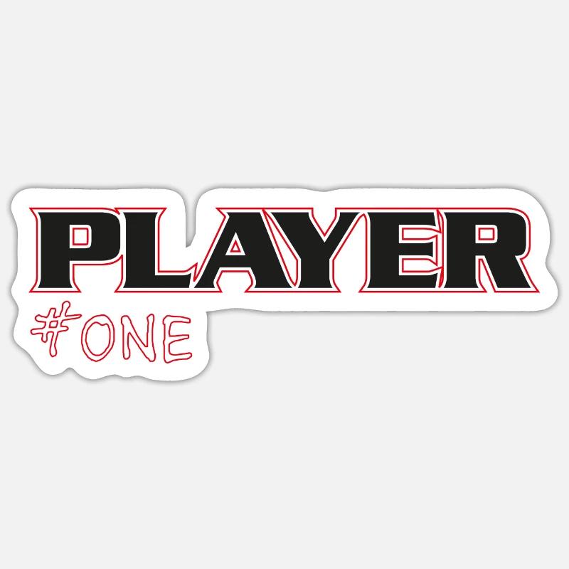 NERDY forever - PLAYER #ONE - Sticker Größe S (10 x 10 cm) - Mattweiß