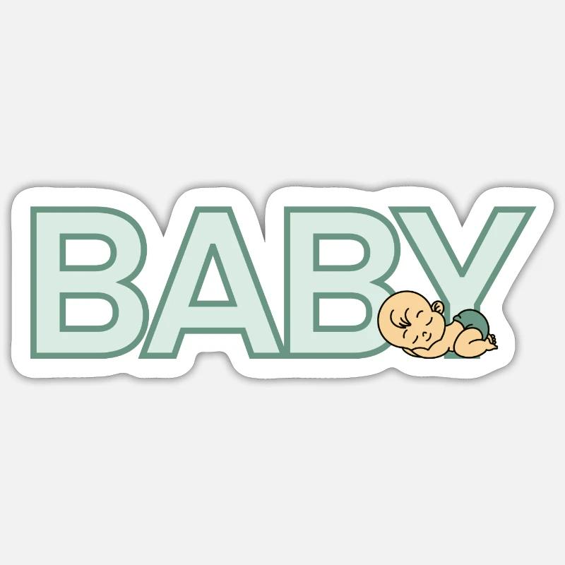 Bébé - Sticker taille S (10 x 10 cm) - blanc mat