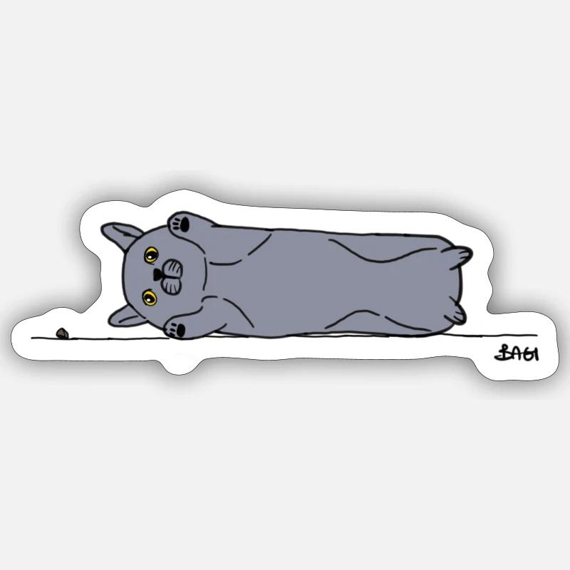Chat adorable - Sticker taille S (10 x 10 cm) - blanc mat