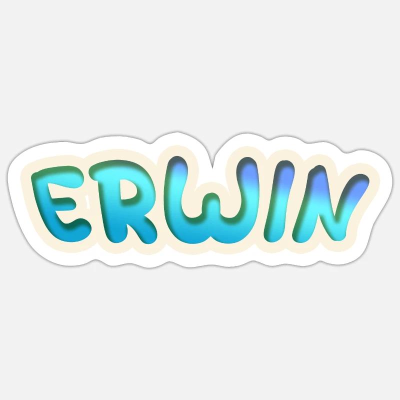 Cadeau pour Erwin - Sticker taille S (10 x 10 cm) - blanc mat