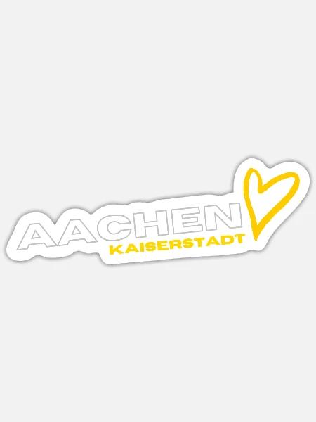 Aachen Kaiserstadt- Liebe - Sticker Größe S (10 x 10 cm) - Mattweiß