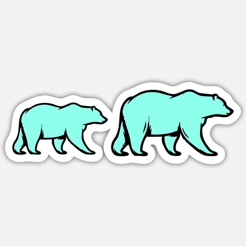 Polar bears - Sticker size S (10 x 10 cm) - white matte