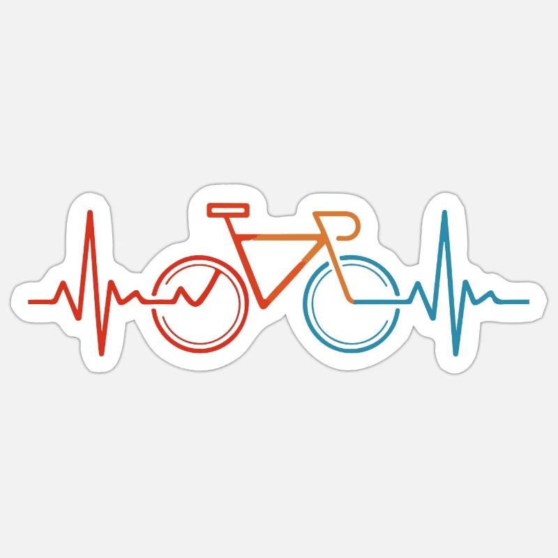 Cycling Heartbeat Rhythm Sticker size S (10 x 10 cm)