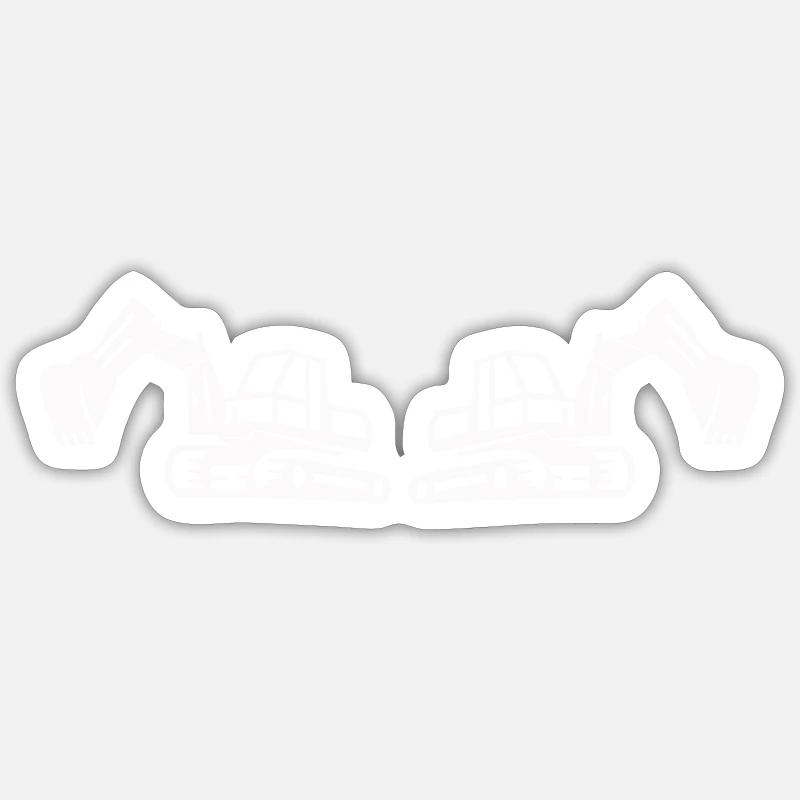 bagger 2 - Sticker Größe S (10 x 10 cm) - Mattweiß