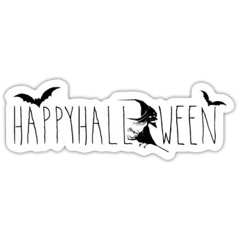 Happy Halloween - Motiv 3 - Sticker Größe S (10 x 10 cm) - Mattweiß - Vorne