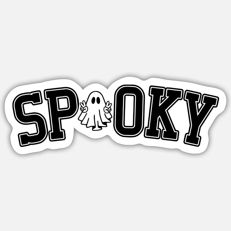 DZ0009 Halloween Effrayant - Sticker taille S (10 x 10 cm) - blanc mat