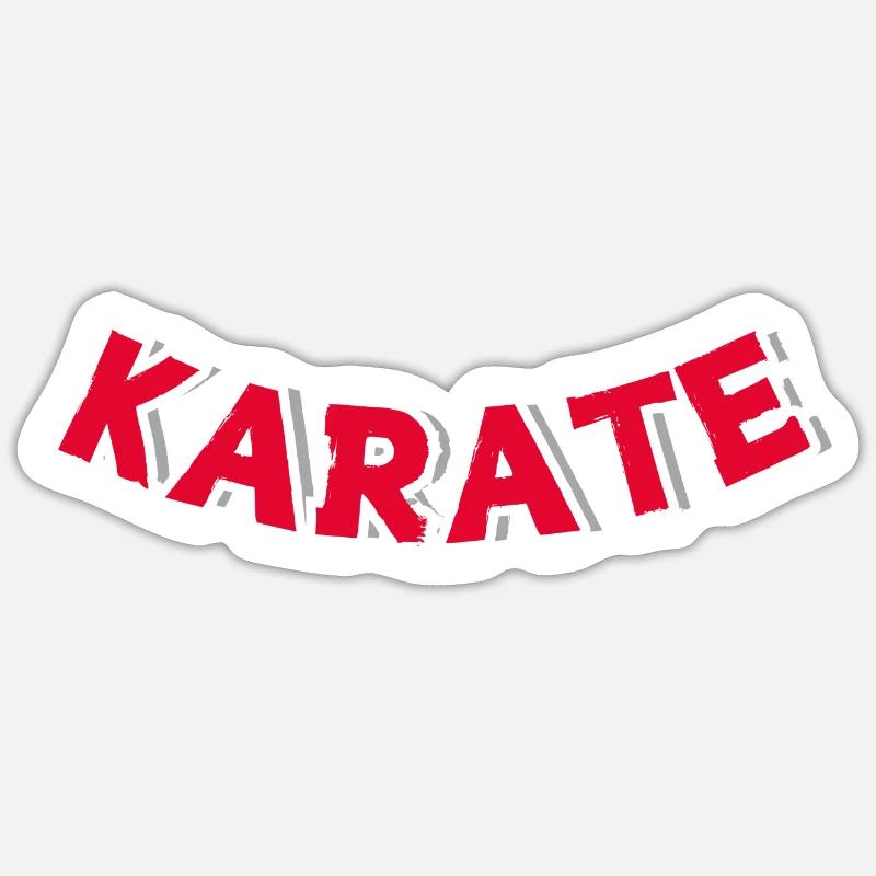 Karate Rund2 in Rot als Überschrift oder Logo Sticker Größe S (10 x 10 cm)