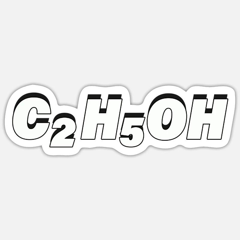 C2H5OH - Sticker Größe S (10 x 10 cm) - Mattweiß
