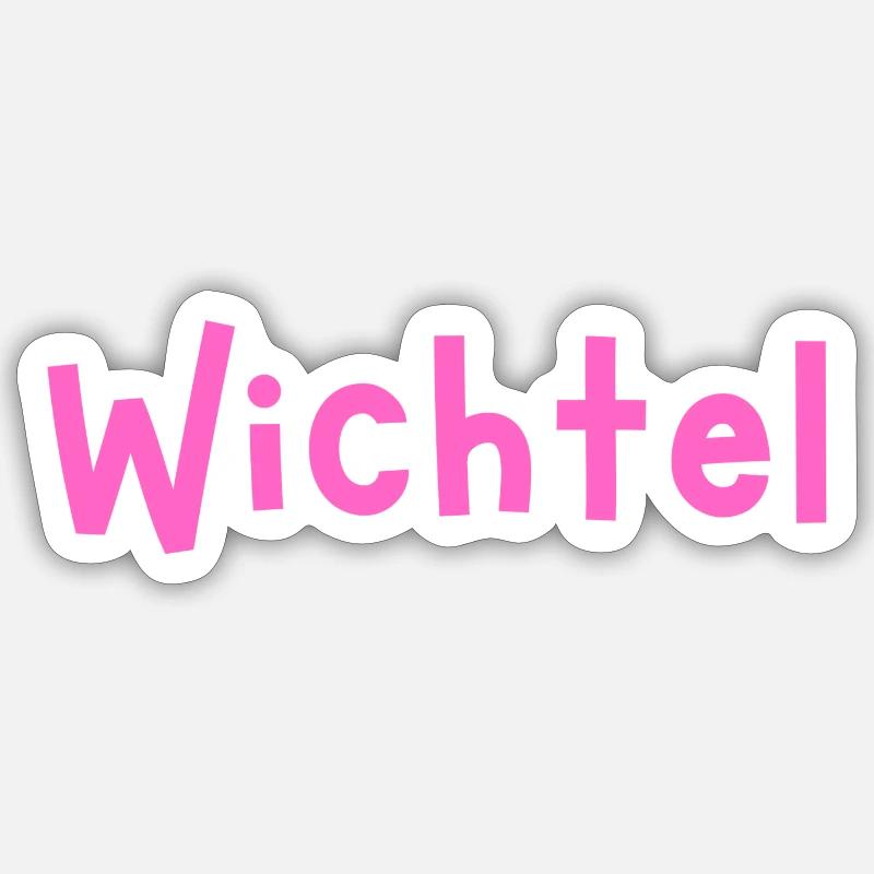 Wichtel pink - Sticker Größe S (10 x 10 cm) - Mattweiß