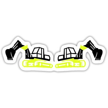 bagger 2 - Sticker Größe S (10 x 10 cm) - Mattweiß - Vorne