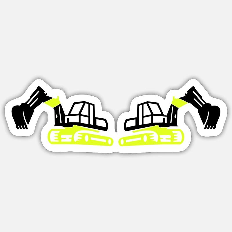 Excavator 2 - Sticker size S (10 x 10 cm) - white matte