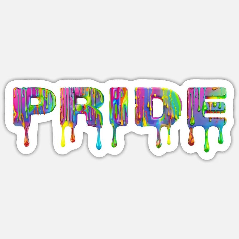 Dripping Pride - Sticker Größe S (10 x 10 cm) - Mattweiß