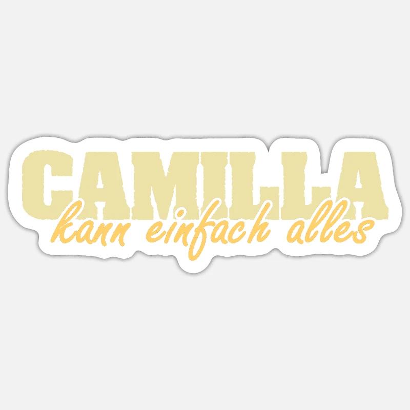 Frau Camilla - Sticker Größe S (10 x 10 cm) - Mattweiß