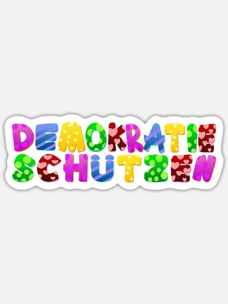 AfD stoppen gegen rechts Demokratie Vielfalt links - Sticker Größe S (10 x 10 cm) - Mattweiß