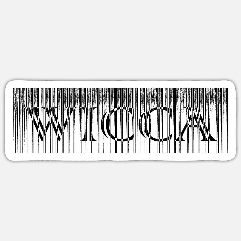 Lettrage Witch Design Noir - Sticker taille S (10 x 10 cm) - blanc mat