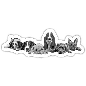 Canine - Sticker taille S (10 x 10 cm) - blanc mat - Devant