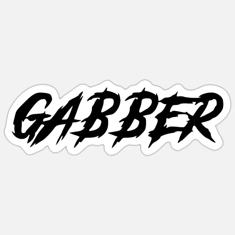 Gabber - Sticker Größe S (10 x 10 cm) - Mattweiß