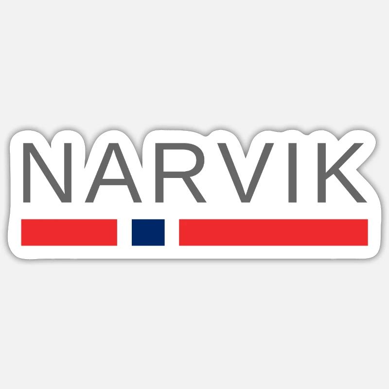 Narvik Norway - Sticker size S (10 x 10 cm) - white matte