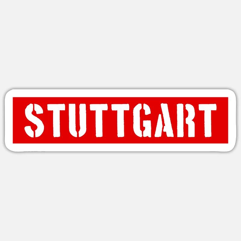 Stuttgart - Bade-Wurtemberg - Sticker taille S (10 x 10 cm) - blanc mat