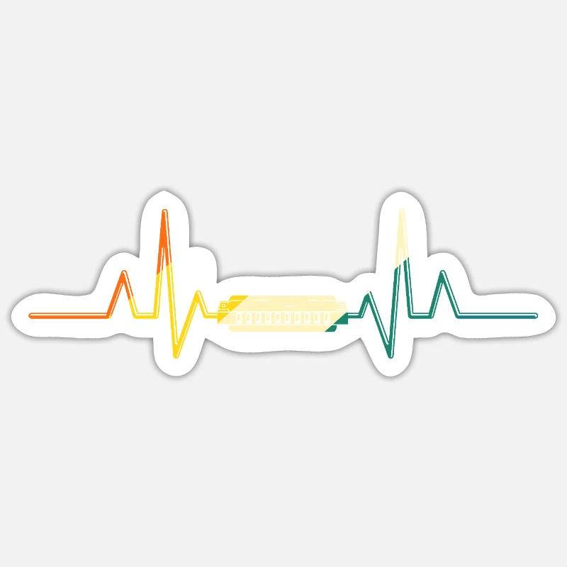 Harmonica Heartbeat Harmonica - Sticker size S (10 x 10 cm) - white matte