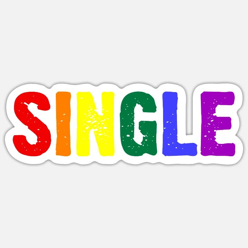 Single Regenbogen - Sticker Größe S (10 x 10 cm) - Mattweiß