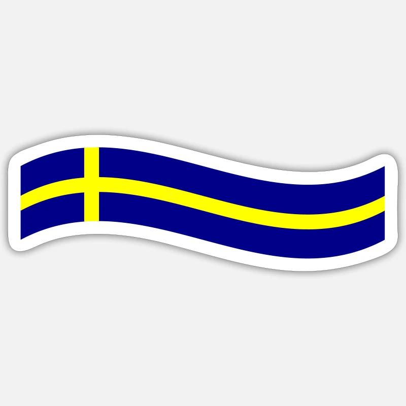 Drapeau de la Suède - Sticker taille S (10 x 10 cm) - blanc mat