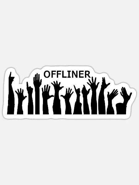 Offliner Fanhaende - Sticker Größe S (10 x 10 cm) - Mattweiß