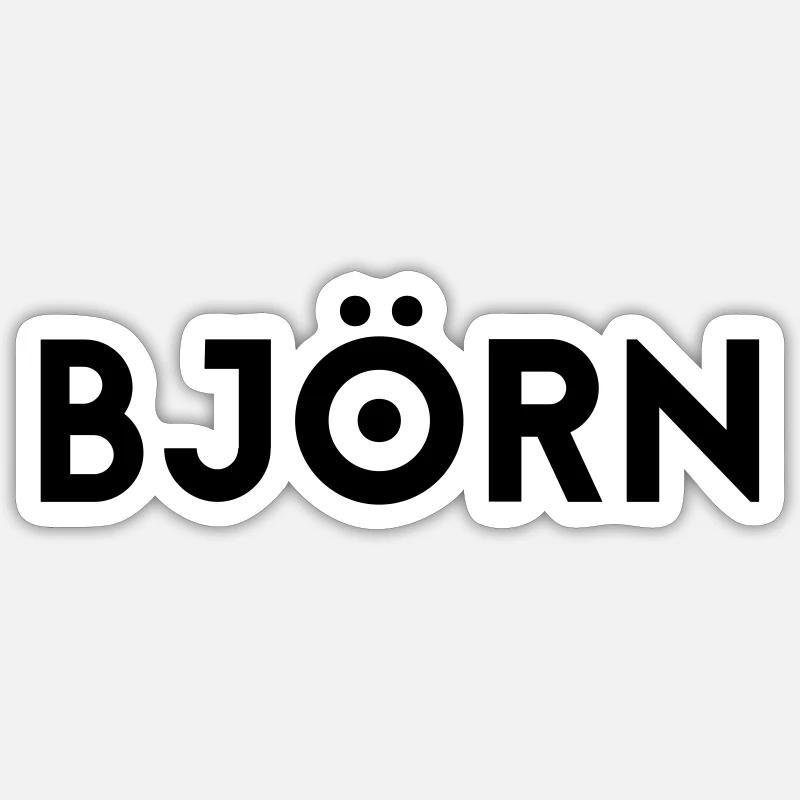 Prénom Björn - Sticker taille S (10 x 10 cm) - blanc mat