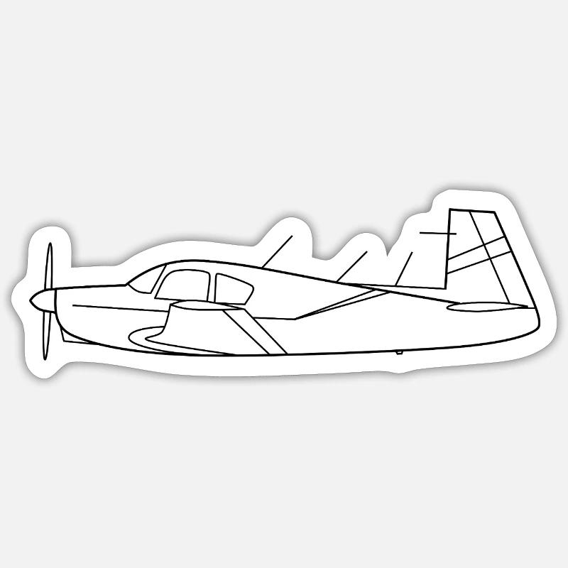 Propellerflugzeug M20 - Sticker Größe S (10 x 10 cm) - Mattweiß