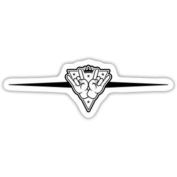 Hand Party Zeichen Linie - Sticker Größe S (10 x 10 cm) - Mattweiß - Vorne