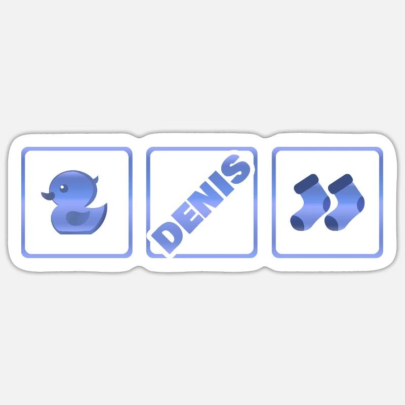 Geburt Denis - Sticker Größe S (10 x 10 cm) - Mattweiß