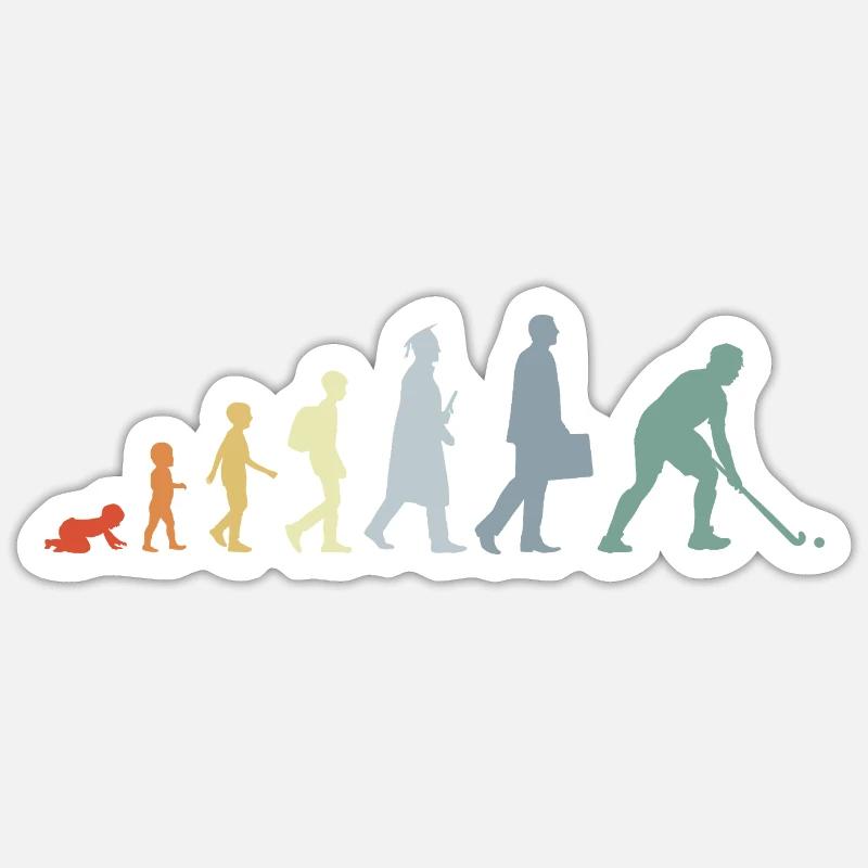 Évolution du hockey - Sticker taille S (10 x 10 cm) - blanc mat