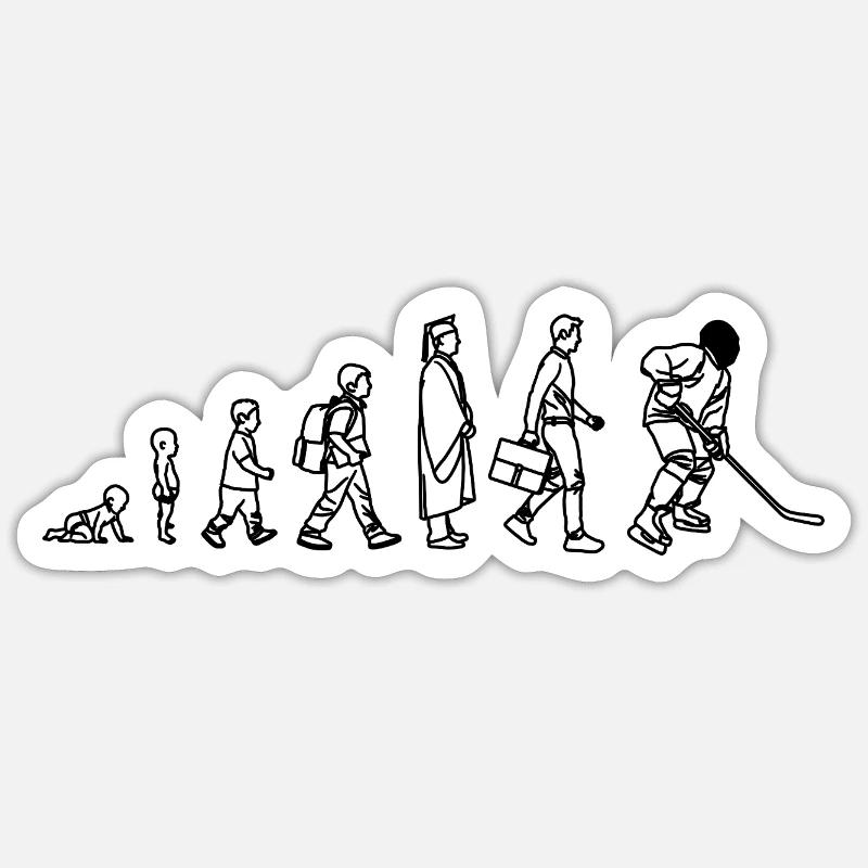 Joueurs de hockey sur glace Evolution Sticker taille S (10 x 10 cm)