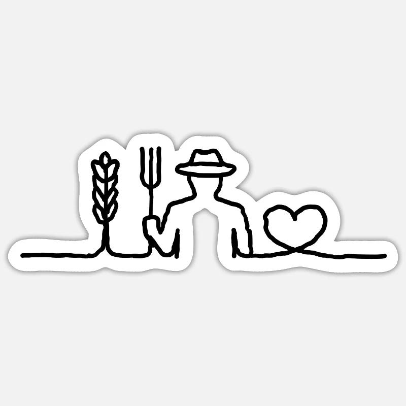 Pas de pays sans paysans - Sticker taille S (10 x 10 cm) - blanc mat