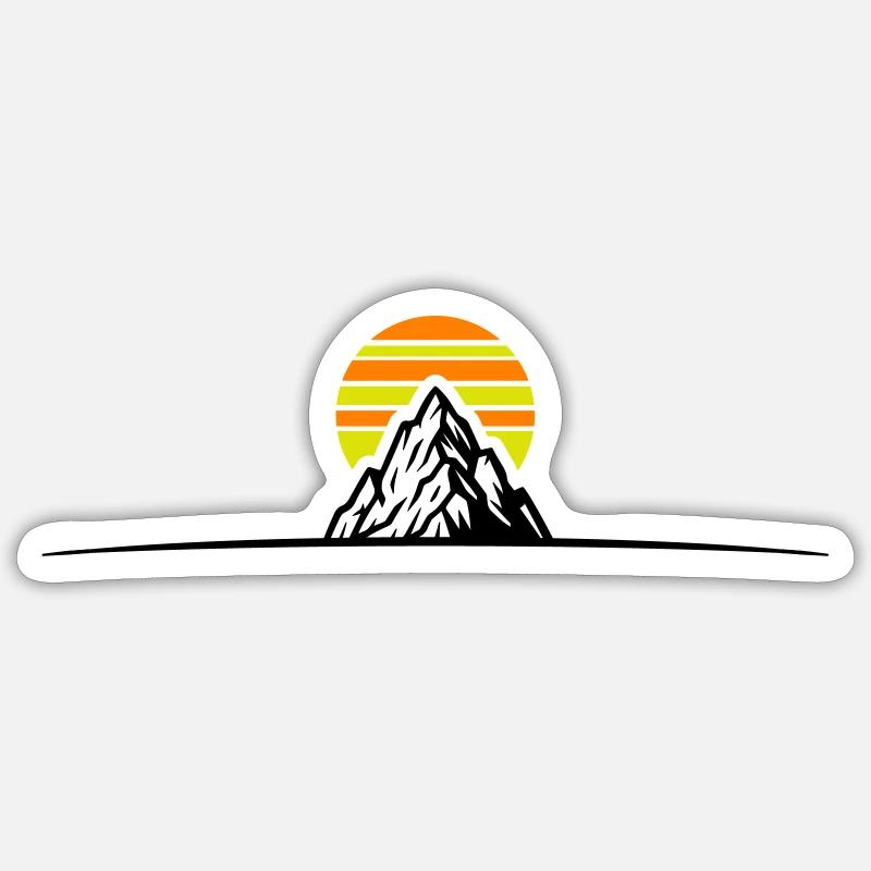 Berge Symbol - Sticker Größe S (10 x 10 cm) - Mattweiß