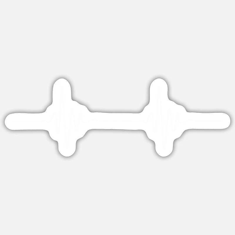 ECG Chart Beat - Sticker size S (10 x 10 cm) - white matte