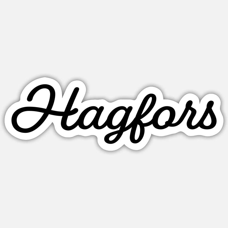 Hagfors black - Sticker size S (10 x 10 cm) - white matte