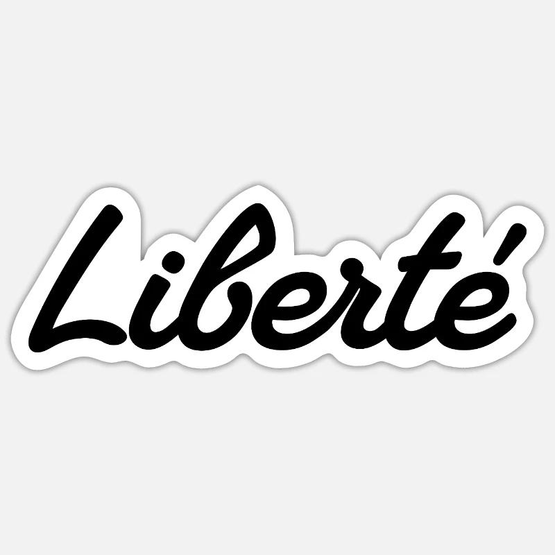 LIBERTÉ – Signature Script - Sticker taille S (10 x 10 cm) - blanc mat
