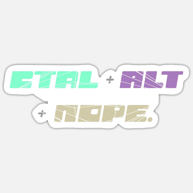 CTRL ALT : Non - Sticker taille S (10 x 10 cm) - blanc mat