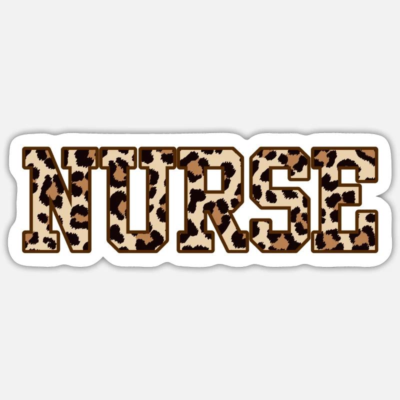 Leopard Nurse - Sticker size S (10 x 10 cm) - white matte