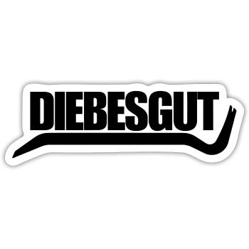 DIEBESGUT_BRECHEISEN - Sticker taille S (10 x 10 cm) - blanc mat - Devant