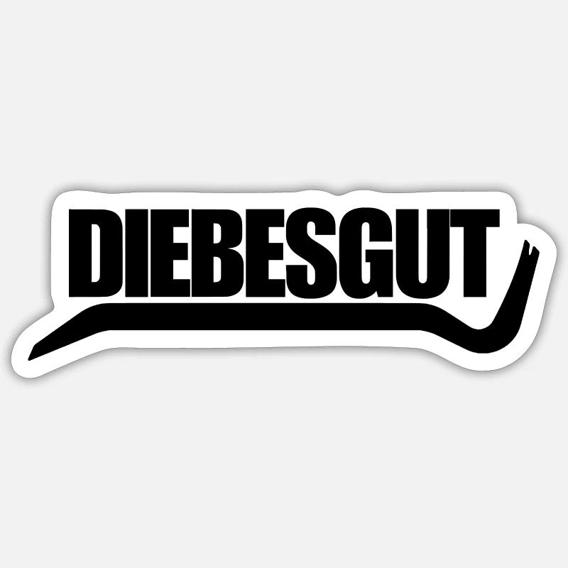 DIEBESGUT_BRECHEISEN - Sticker Größe S (10 x 10 cm) - Mattweiß