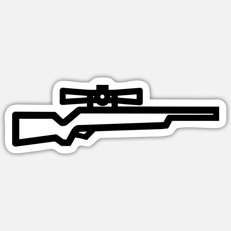 Sniper - Sticker taille S (10 x 10 cm) - blanc mat