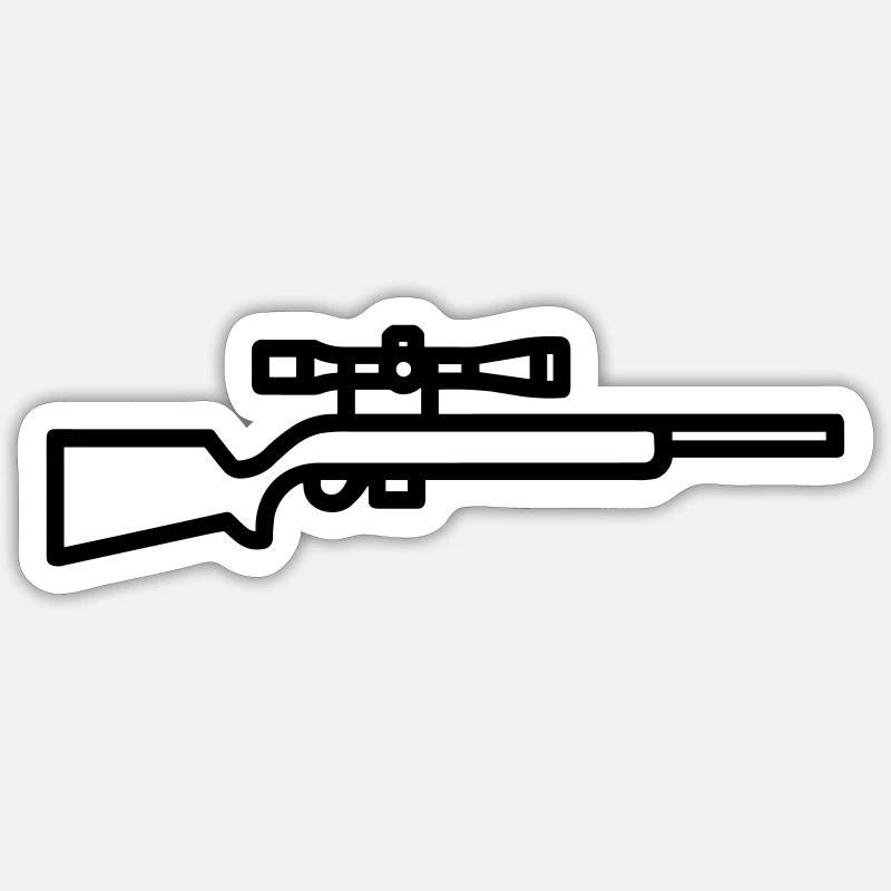 Scharfschütze - Sticker Größe S (10 x 10 cm) - Mattweiß
