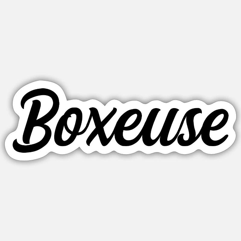 Boxeuse - Sticker taille S (10 x 10 cm) - blanc mat