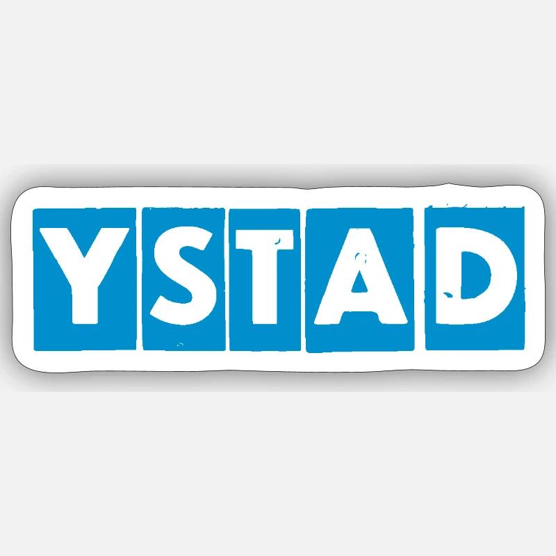 Ystad – Blue Text Design Sticker size S (10 x 10 cm)