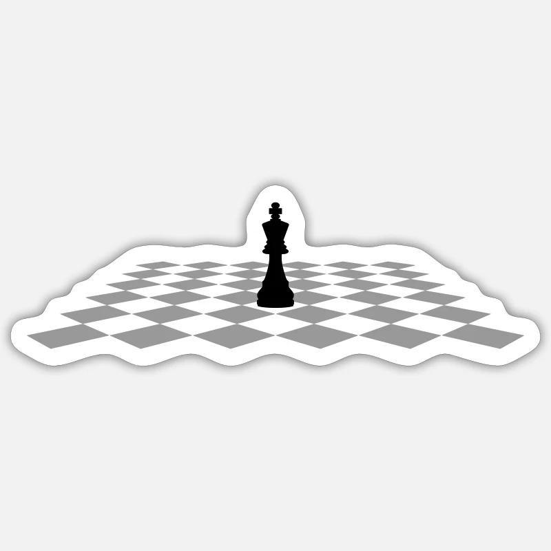Chess king on chessboard - Sticker size S (10 x 10 cm) - white matte