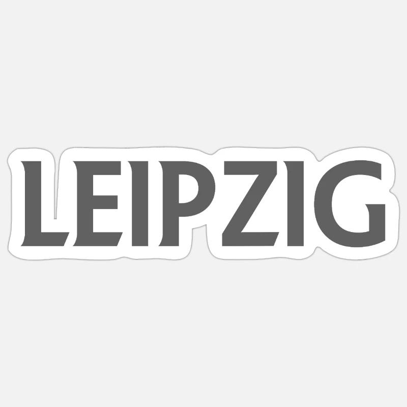 Leipzig – Deutschland Textdesign - Sticker Größe S (10 x 10 cm) - Mattweiß