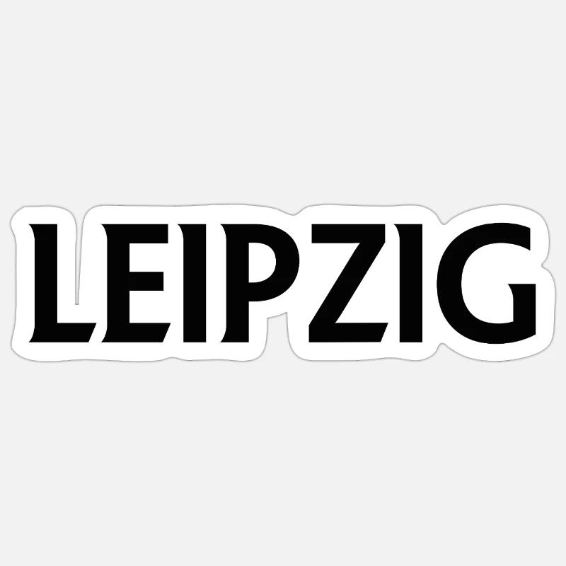 Leipzig – Deutschland Textdesign - Sticker Größe S (10 x 10 cm) - Mattweiß
